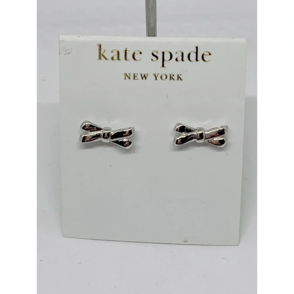 Kate Spade Silver Bow Earrings NWT $48 - Picture 1 of 2